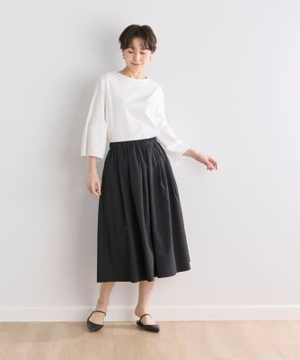 《大きいサイズ》スーピマコットンギャザースリーブカットソー（７０４２１９０８０８）