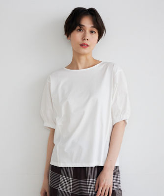 ＜7-IDconcept.(Women)＞《大きいサイズ》ドッキングカットソー《ＳＵＰＥＲ　ＣＯＯＬ　ＴＯＵＣＨ　ＣＯＴＴＯＮ》（７０４２１９０８１０）