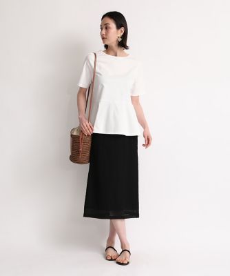 《大きいサイズ》ペプラムカットソー《ＳＵＰＥＲ　ＣＯＯＬ　ＴＯＵＣＨ　ＣＯＴＴＯＮ》（７０４２１９０８１３）