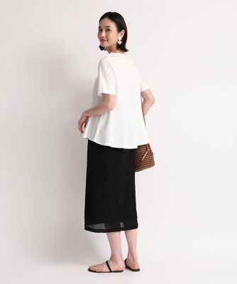 《大きいサイズ》ペプラムカットソー《ＳＵＰＥＲ　ＣＯＯＬ　ＴＯＵＣＨ　ＣＯＴＴＯＮ》（７０４２１９０８１３）
