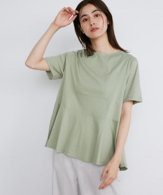 《大きいサイズ》ペプラムカットソー《ＳＵＰＥＲ　ＣＯＯＬ　ＴＯＵＣＨ　ＣＯＴＴＯＮ》（７０４２１９０８１３）