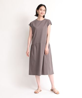 《大きいサイズ》ギャザーワンピース《ＳＵＰＥＲ　ＣＯＯＬ　ＴＯＵＣＨ　ＣＯＴＴＯＮ》（７０４２１９２８１４）