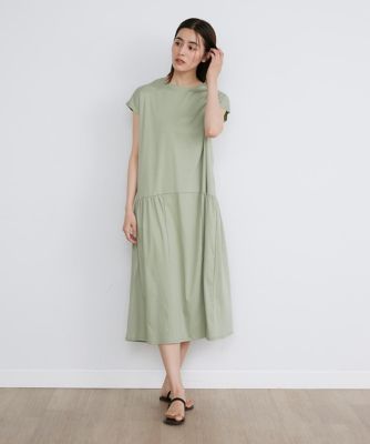 《大きいサイズ》ギャザーワンピース《ＳＵＰＥＲ　ＣＯＯＬ　ＴＯＵＣＨ　ＣＯＴＴＯＮ》（７０４２１９２８１４）