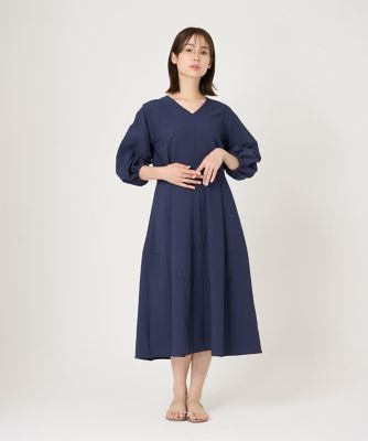 《大きいサイズ》Ｖネックコクーンワンピース（７０４３１２１８１６）