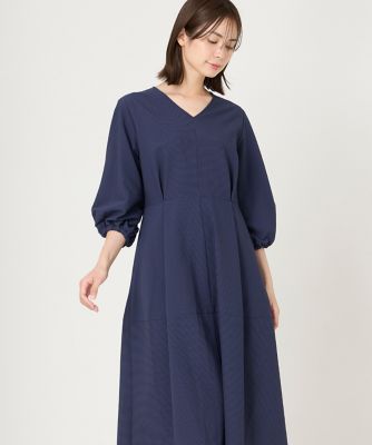 《大きいサイズ》Ｖネックコクーンワンピース（７０４３１２１８１６）