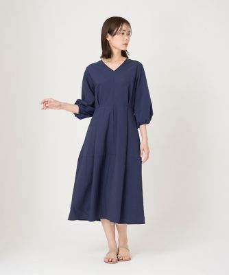 《大きいサイズ》Ｖネックコクーンワンピース（７０４３１２１８１６）