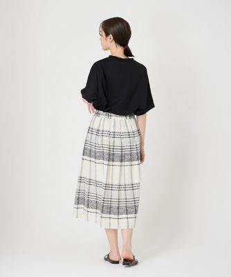 《大きいサイズ》ブロックタイルチェックタックスカート（７０４３１５２８１３）