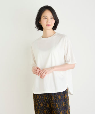 ＜7-IDconcept.(Women)＞《大きいサイズ》ラウンドヘムＴシャツ（７０４３１９０８０３）