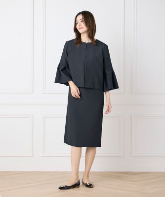 大きいサイズ》フクレジャカードフレアスリーブジャケット