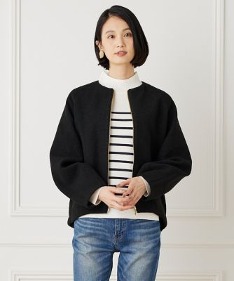 ＜7-IDconcept.(Women)＞《大きいサイズ》ライトニットブルゾン（７０４４１４４８１９）