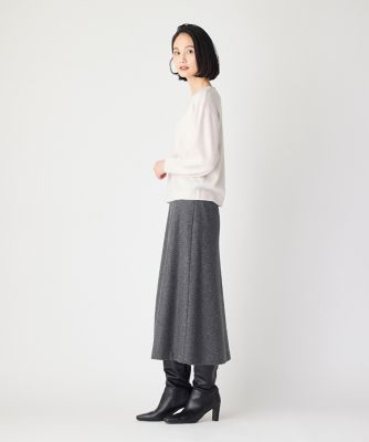 千鳥チェックバイアスフレアスカート　（７０４４１５２０５０）