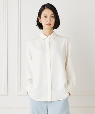 7-IDconcept.(Women)/セブンアイディコンセプト 《大きいサイズ》シャツカラーブラウス(7044181849) 20シロ トップス【三越伊勢丹/公式】