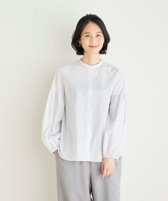 【メーカー直送】 極美品 リネン ブラウス ボリュームスリーブ サテン ドゥロワー トップス