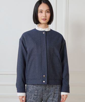 デニムノーカラーブルゾン（７０５１１４４０１０）