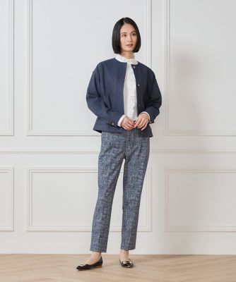 大きいサイズ》デニムノーカラーブルゾン（7051144810