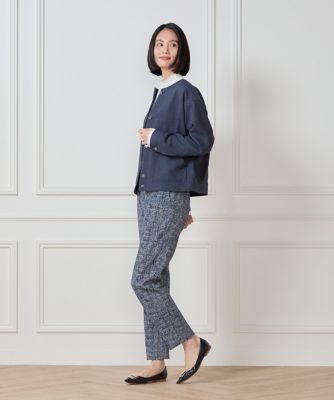 大きいサイズ》デニムノーカラーブルゾン（7051144810