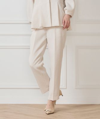 ＜7-IDconcept.(Women)＞《大きいサイズ》フクレジャカード　　センタープレスパンツ（７０５１１６１８１２）