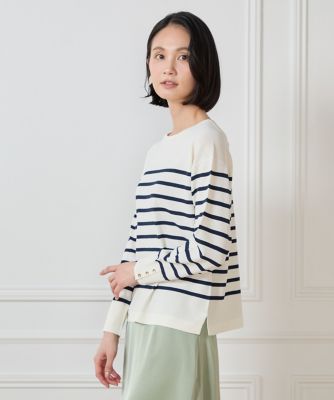 ＜7-IDconcept.(Women)＞ボーダーニットプルオーバー（７０５１１７０００１）