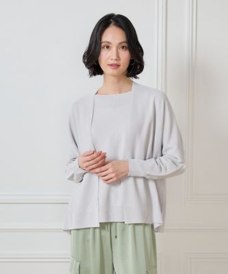 ＜7-IDconcept.(Women)＞《大きいサイズ》　ホールガーメントカーディガン《Ｃｕｏｏ　ＰＬＵＳ》（７０５１１７８８０３）