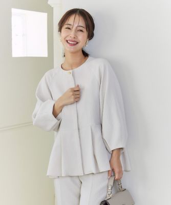 ＜7-IDconcept.(Women)＞《大きいサイズ》フクレジャカード　切り替えタックブラウスジャケット（７０５１１８２８１１）