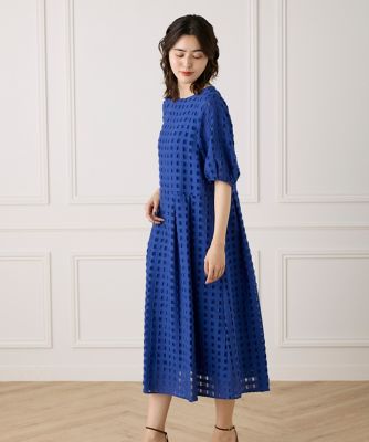 【大人気】SANDRO フローラルジャカード ミディワンピース SANDRO フローラルジャカード ミディワンピース ドレープ入り