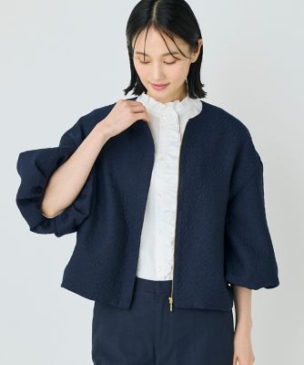 《大きいサイズ》バルーンスリーブＪＱブルゾン（７０５２１４４８３１）