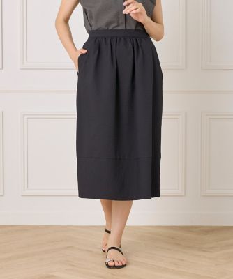 【SALE】7-IDconcept.(Women)/セブンアイディコンセプト サッカーチェック 切り替えギャザースカート(7052152072) 10クロ ひざ丈スカート【三越伊勢丹/公式】