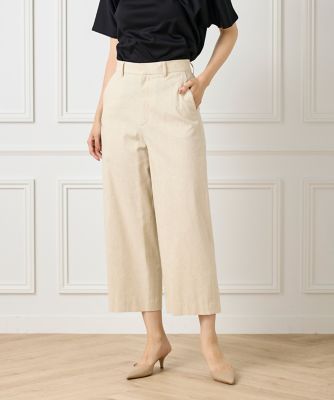 【SALE】7-IDconcept.(Women)/セブンアイディコンセプト ワイドクロップトパンツ(7052161066) 42ベージュ パンツ・ズボン【三越伊勢丹/公式】