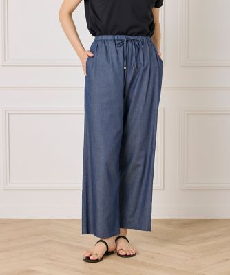 7-IDconcept.(Women)/セブンアイディコンセプト デニム調イージーパンツ(7052161070) 60ネービーブル パンツ・ズボン【三越伊勢丹/公式】