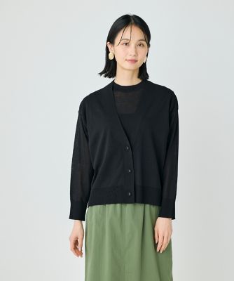 コットンナイロンＶネックカーディガン（７０５２１７８０１４）