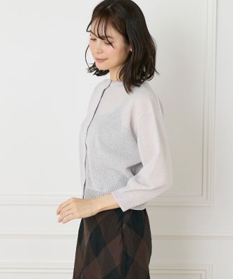 《大きいサイズ》透かし柄カーディガン（７０５２１７８８１２）