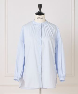 【SALE】7-IDconcept.(Women)/セブンアイディコンセプト バンドカラーブラウス(7052182022) 63サックス トップス【三越伊勢丹/公式】