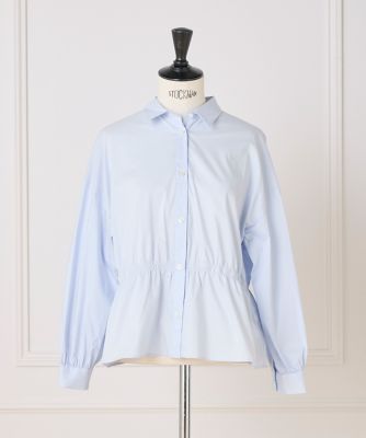 【SALE】7-IDconcept.(Women)/セブンアイディコンセプト 《大きいサイズ》ウエストシャーリングブラウス(7052182820) 63サックス トップス【三越伊勢丹/公式】