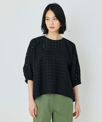 ＜7-IDconcept.(Women)＞《大きいサイズ》ポンチョ風バンドカラーブラウス（７０５２１８２８６４）