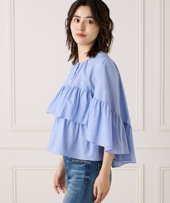 《大きいサイズ》《ＷＥＢ限定カラー》ティアードフリルブラウス（７０５２１８２８６８）