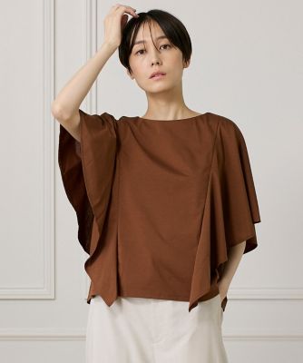 【SALE】7-IDconcept.(Women)/セブンアイディコンセプト 《大きいサイズ》フレアスリーブカットプルオーバー(7052190822) 40チャ トップス【三越伊勢丹/公式】