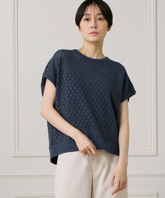 《大きいサイズ》アイレット天竺カットプルオーバー（７０５２１９０８２３）