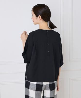 【SALE】7-IDconcept.(Women)/セブンアイディコンセプト 《大きいサイズ》布帛コンビネーションTシャツ(7052190824) 10クロ トップス【三越伊勢丹/公式】