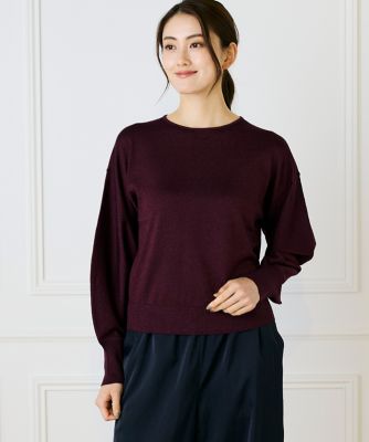 7-IDconcept.(Women)/セブンアイディコンセプト ラメパフスリーブニットプルオーバー(7054170017) 36ワイン トップス【三越伊勢丹/公式】