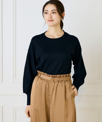 ラメパフスリーブニットプルオーバー（7054170017