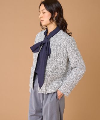 ツイードノーカラージャケット（7061141006） | 7-IDconcept