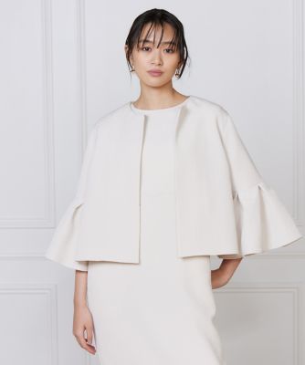 大きいサイズ》タックフレアスリーブジャケット（7061141803