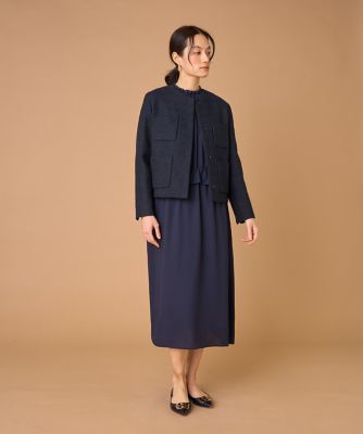新品タグ付✨ベイジ 現行モデル AUDREY / ノーカラージャケット サイズ2 BEIGE，(ベイジ，)｜AUDREY（オードリー）/ノーカラージャケット/L