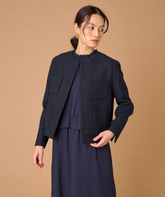 【美品】セオリー ◡̈ ノーカラージャケット　大きいサイズ セオリー 大きいサイズ ノーカラージャケット 黒サイズ8 超美品