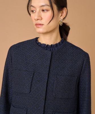 新品タグ付✨ベイジ 現行モデル AUDREY / ノーカラージャケット サイズ2 BEIGE，(ベイジ，)｜AUDREY（オードリー）/ノーカラージャケット/L