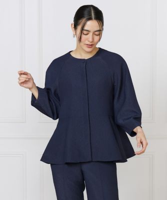 大きいサイズ》切り替えタックブラウスジャケット