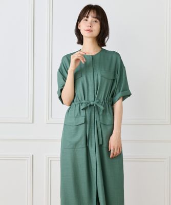 大きいサイズ》麻調ロングジレワンピース（7062121830） | 7