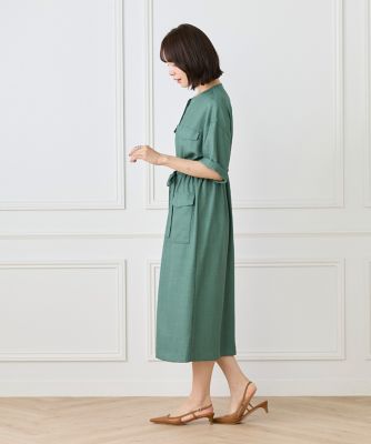 大きいサイズ》麻調ロングジレワンピース（7062121830） | 7
