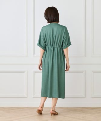 大きいサイズ》麻調ロングジレワンピース（7062121830） | 7
