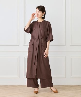 大きいサイズ》麻調ロングジレワンピース（7062121830） | 7